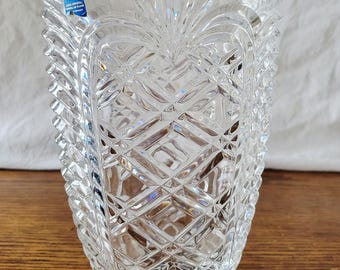 VTG 1992 Fostoria "Pineapple" Heavy Lead Crystal Vase Made in Germany