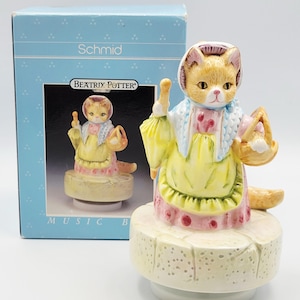 VTG 1991 Schmid Beatrix Potter "Mrs. Ribby" Handmålad Keramik Speldosa Figur