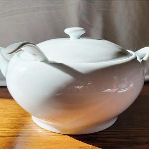 Large Porcelain Soup Tureen with Ladle