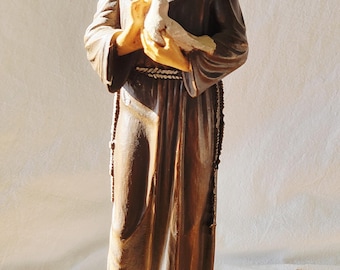 VTG Italiano Panart Fabbrica Figura Estatua de Francisco de Asís por Ulderico "Ulder" Cassetta
