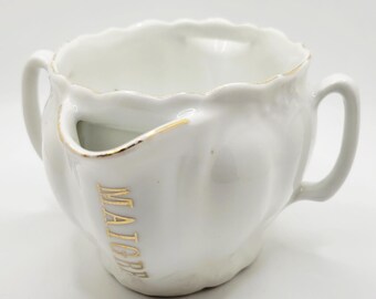 Antieke jaren 1902-1920 Duitsland Erdmann Schlegelmilch porselein "Saucière Maigre-Gras" magere jusscheider