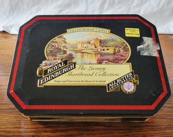 VTG 1980s Scottish Royal Edinburgh "Luxury Shortbread Collection" Collectible Holiday Tin