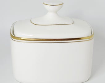 VTG 1970s England Royal Doulton "Gold Concord" Fine Bone China Lidded Sugar Bowl