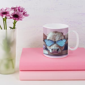 Cute Cow Coffee Mug, Beautiful Mug for Book Lovers, cow gifts for cow lovers| Cow Decor, Gift for Readers, Cozy Home Essentials|