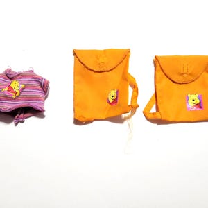 Barbie, Flashlight Fun Stacie, Pooh Shirt and 2 Backpacks, #19669, Vintage Toy Doll Clothes, Replacement Parts, 1997