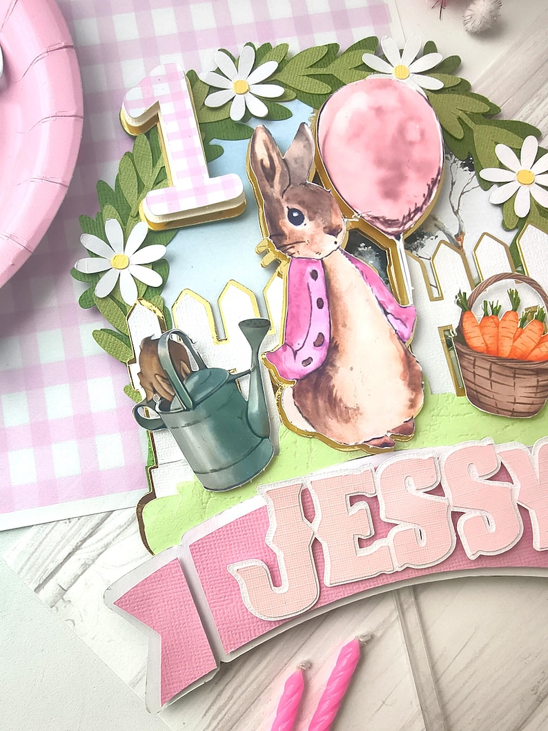 Peter Rabbit Cake Topper, Easter cake topper, bunny cake topper, Girl ...