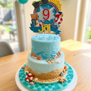 Pool party cake topper, teenage boy birthday, pool splash party, summer party, summer boy's birthday party, tropical summer party