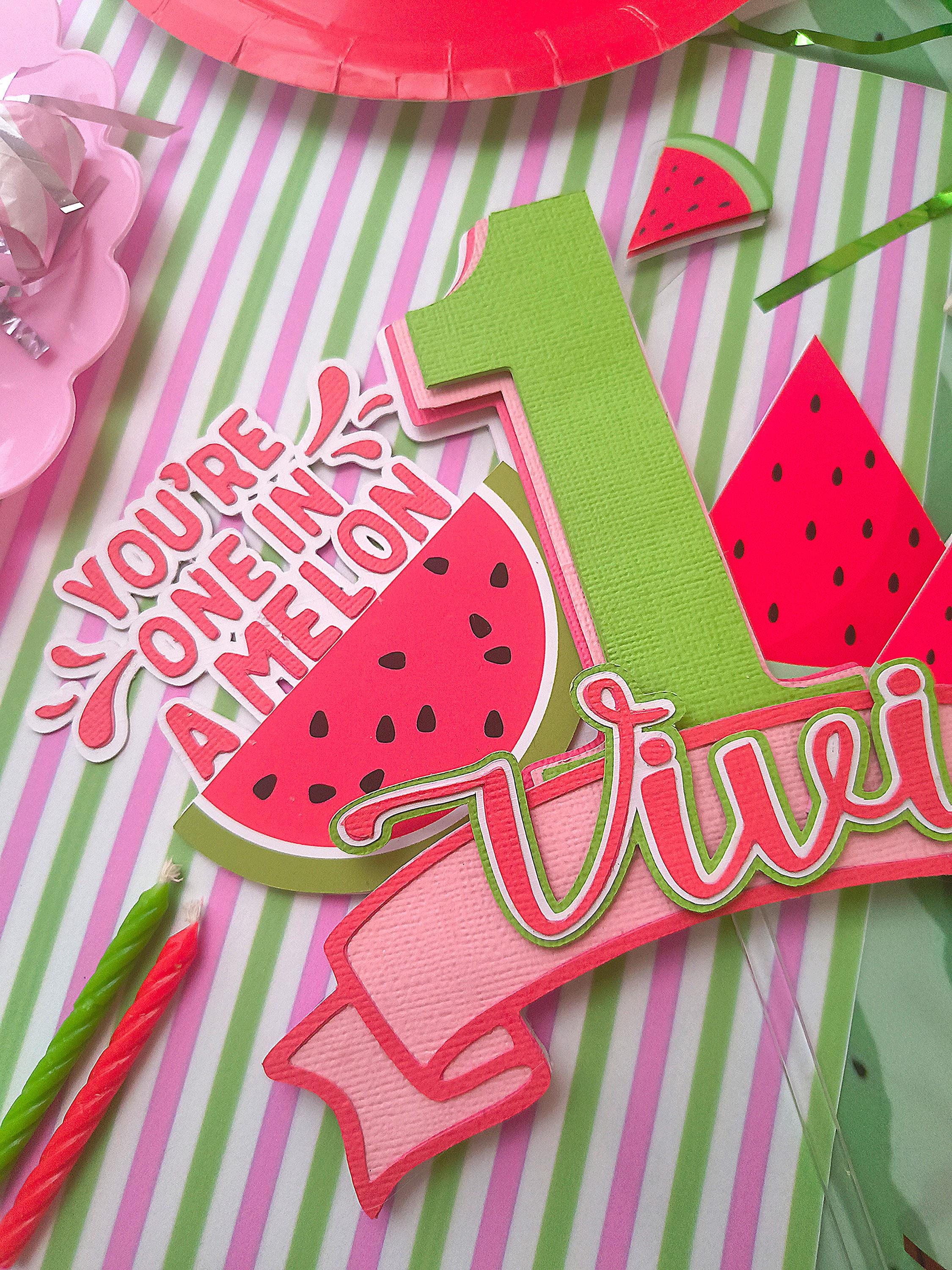 Topper Meilon Watermelon Cake Topper/first Birthday Melon Party/melon Cake Topper/1st ...
