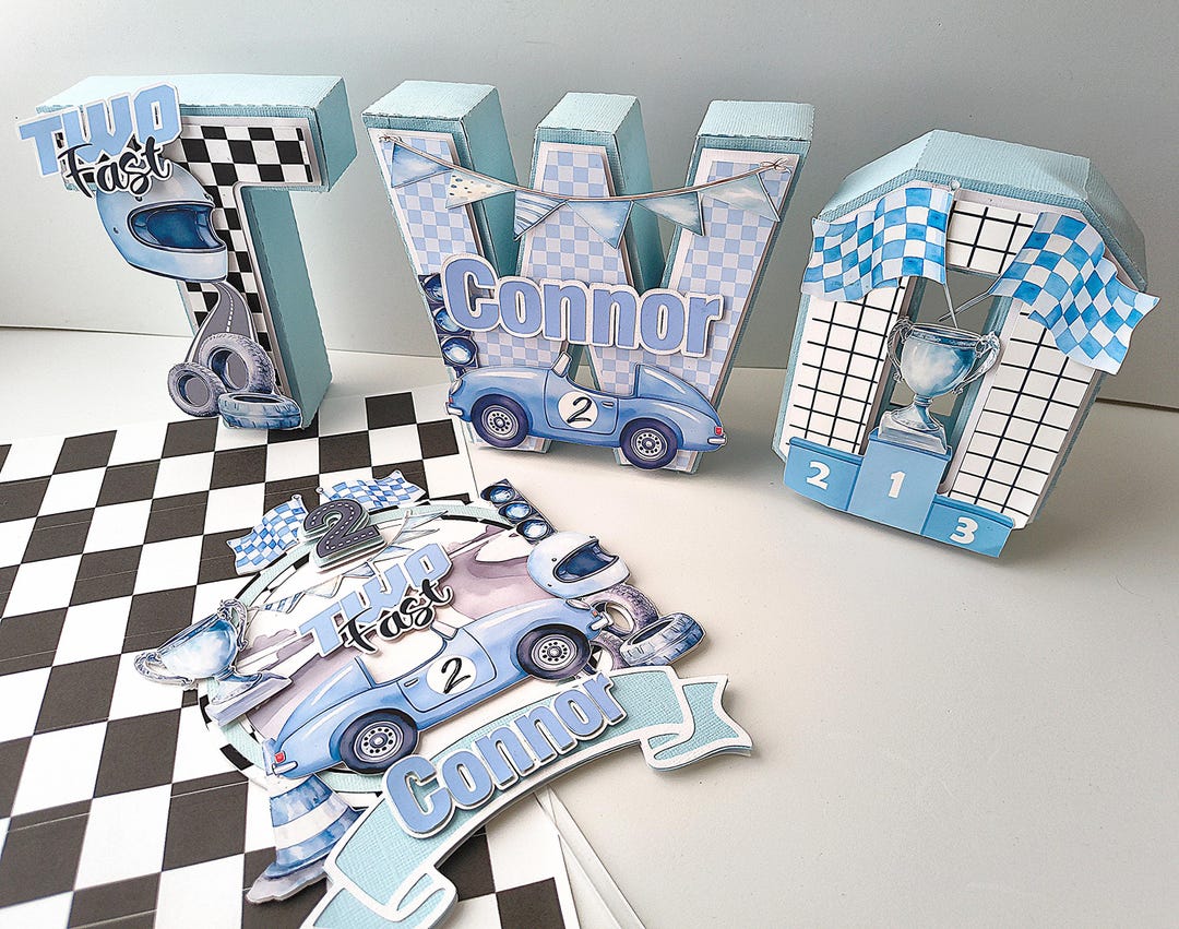 Two Fast Letters 3D Two Fast Letters, Two Fast Party, Boy Two Fast Party Decor, Second ...