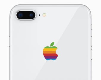 Apple iPhone 8 Plus Retro Rainbow Logo Decal