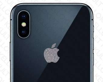 Apple iPhone X Sparkling Silver Logo Decal