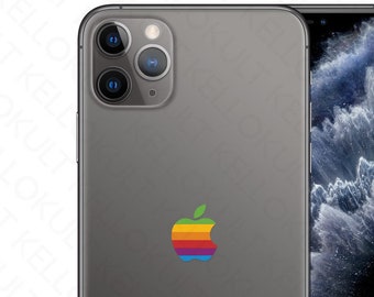 Retro iPhone 11 Pro & iPhone 12 Pro Lisa Apple Rainbow Logo Decal Stickers