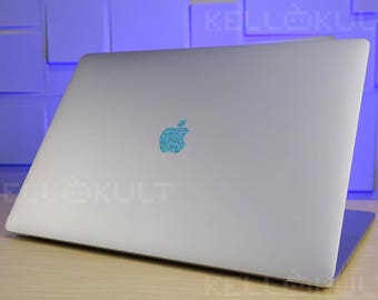 Sparkling Turquoise Apple Sticker Decal for Macbook Pro 2017, 2018, 2019 version