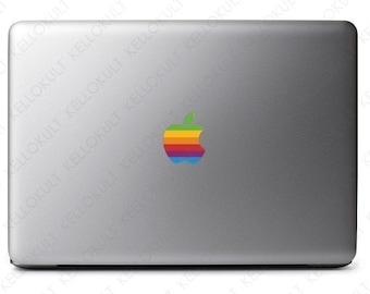 Rainbow Retro Apple Sticker Decal for the Macbook Pro 2011-2015 version