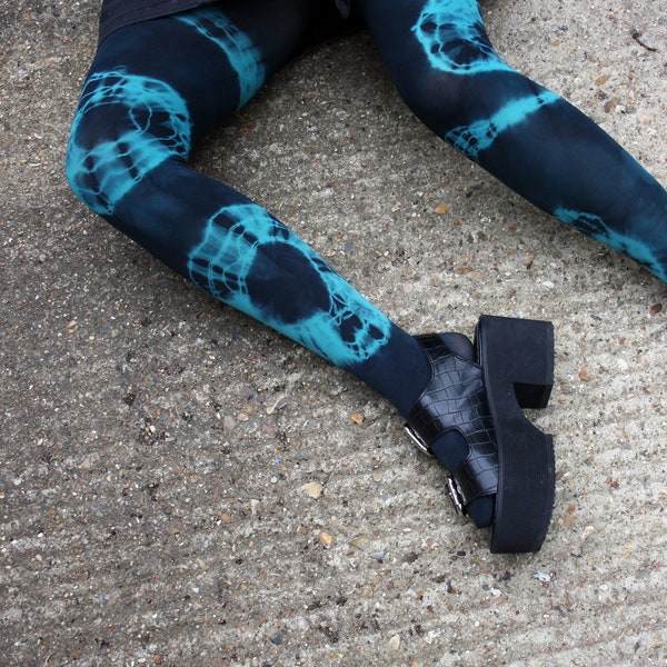 TIE DYE Tights -  EVENT HORiZON colourway - 50 denier Dip dye, fun, unique patterned tights, pantyhose, stockings.  Hand dyed colourful