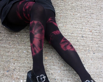 TIE DYE Tights -  SUPERNOVA colourway - 50 denier Dip dye, fun, unique patterned tights, pantyhose, stockings.  Hand dyed colourful fashion.