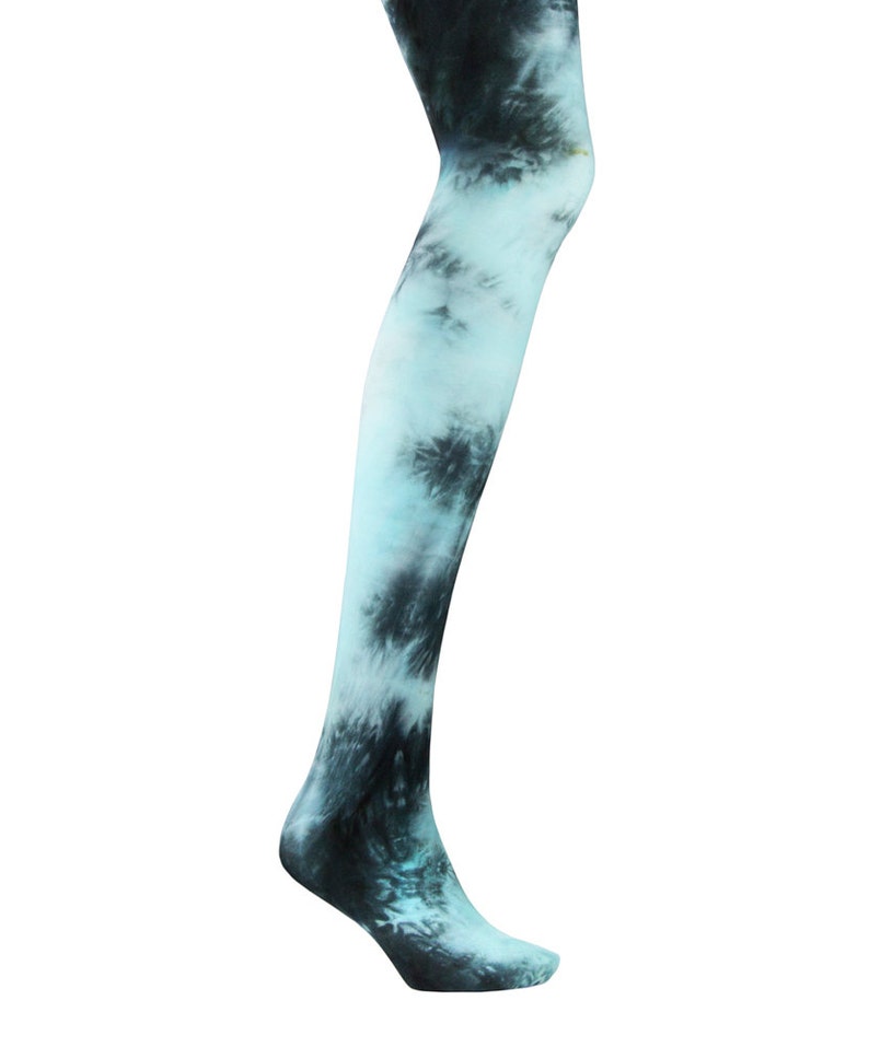 TIE DYE Tights Light BLUE Dip Dyed Pantyhose Patterned Etsy