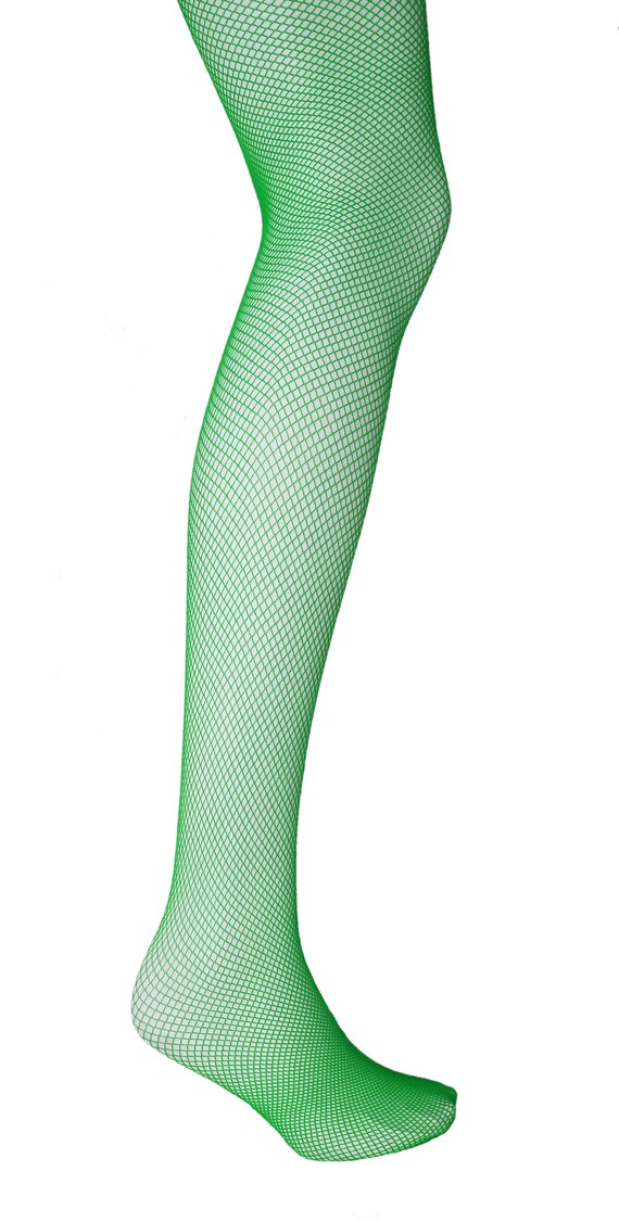 green fishnet tights