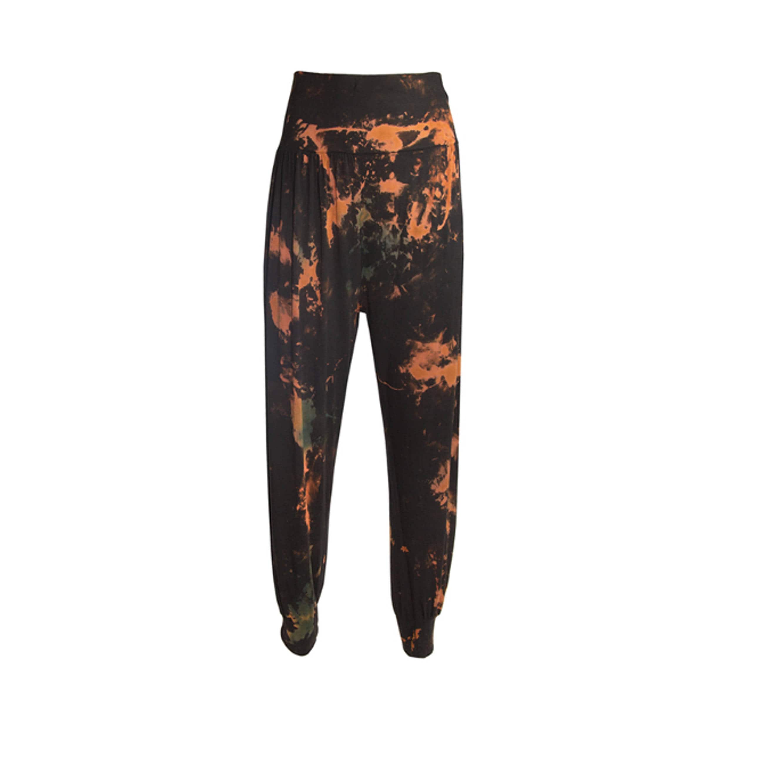 Image of Harem Yoga Trousers. Jersey Yoga Pants, Hand Dyed, Tie Dye, Dip Activewear, Hand Ali Baba, Comfy Trousers, Slouchy