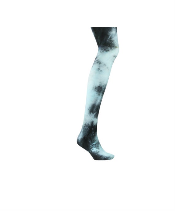 TIE DYE Tights Light BLUE Dip Dyed 