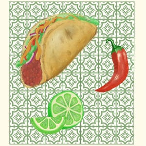 Taco design digital print
