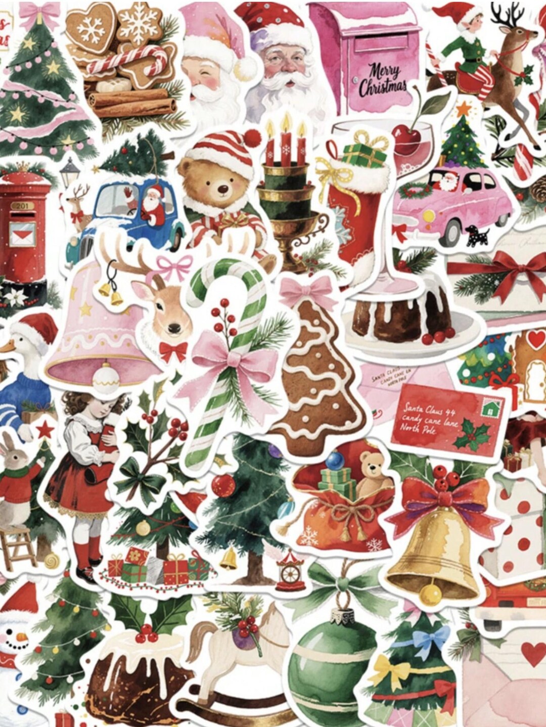 50 Christmas Stickers | Holiday Sticker Pack - Etsy