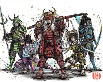 10x8 » Fine Art Print Samurai Power Rangers Warriors