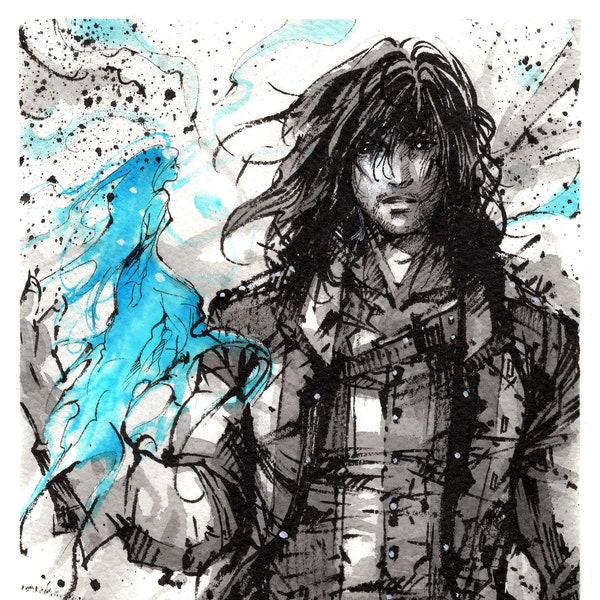 8x10" Print Fanart of Stormlight Archives - Kaladin and Syl Ink sketch