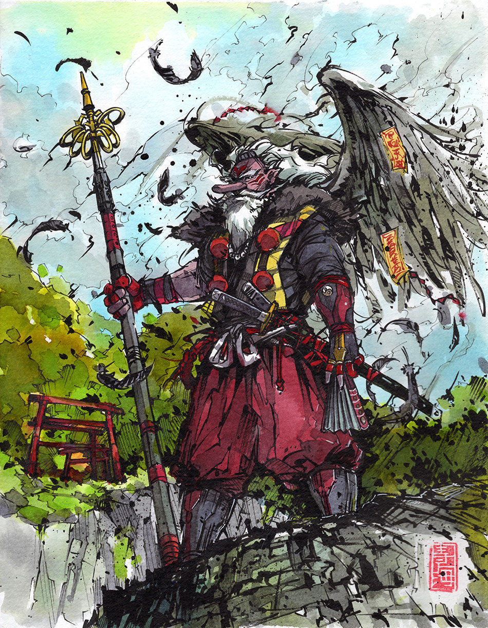 8x10 PRINT TENGU Japanese Yokai God Samurai - Etsy Israel