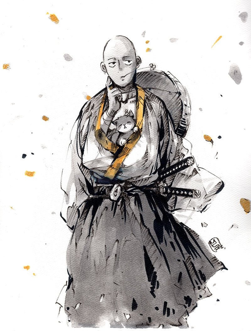 Saitama (One Punch Man) Legacy Portrait Art Print