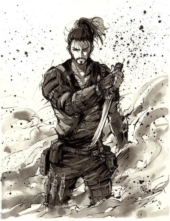 Fine Art Print 8x10 Samurai Ninja Assassin Inspired by 