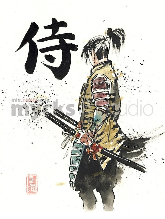 ぷ*侍様 Let’s fine♡ 絵画原画 PRINT SAMURAI 墨絵による書道 - Etsy 日本