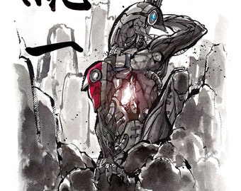 8x10 PRINT Mass Effect Legion Japanese Calligraphy Unity