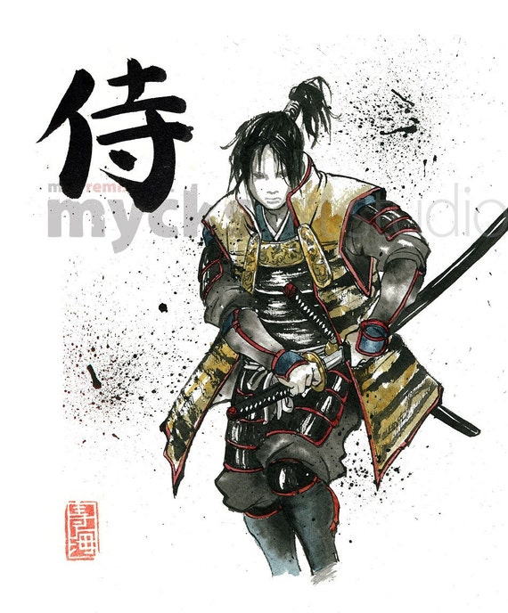 セブンイレブンを背景にした侍の戦いを描いた木版画! セブンイレブンを背景にした侍の戦いを描いた木版画