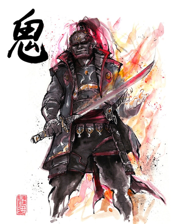 8x10 PRINT Zelda Ganondorf Japanese Calligraphy DEVIL - Etsy