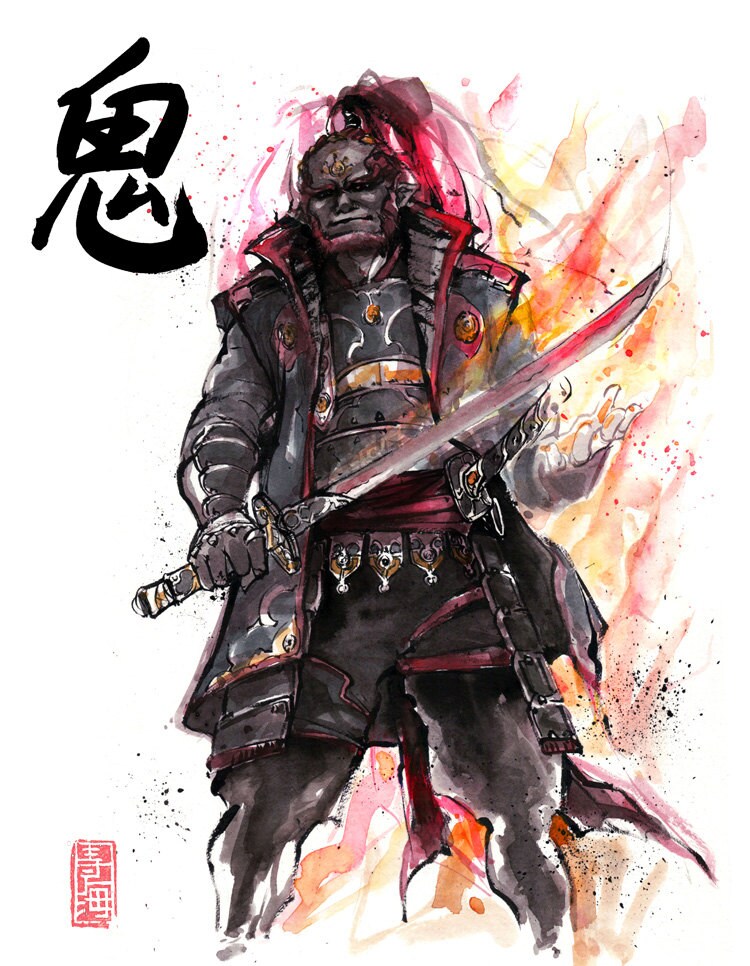 8x10 PRINT Zelda Ganondorf Japanese Calligraphy DEVIL - Etsy