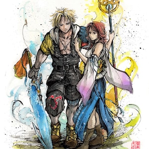 STAMPA 8&quot;x10&quot; di Tidus e Yuna da Final Fantasy