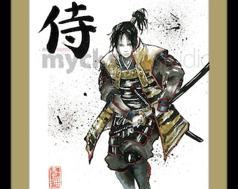 オリジナル　侍(鉛筆画) STUDIO POOL