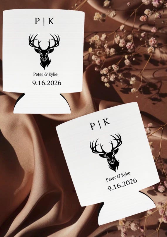 Custom Wedding Koozie | Deer Country Style Celebration