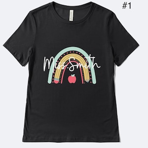 Custom Teacher Shirts, Rainbow Modern Teacher Shirt