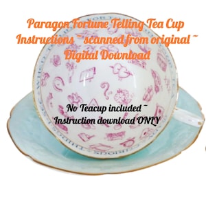 Istruzioni per la tazza da tè Vintage Paragon con la predizione del futuro, libretto di istruzioni per il download digitale, download immediato. Tazza da tè non inclusa.