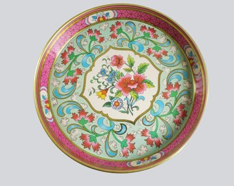 Pink Sylized Rose Serving Tray by Daher England, Cottage Wall Decor, Hostess Gift