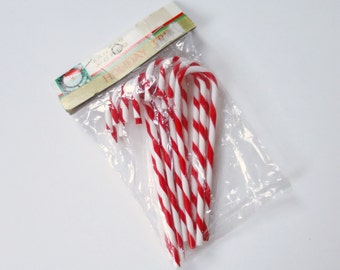 Retro 80s Kurt Adler Candy Cane Ornaments, Holiday Wreath Supply Adornments