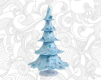 Light Blue Easter Tree, Up-Cycled Vintage Ges Plastic Tree