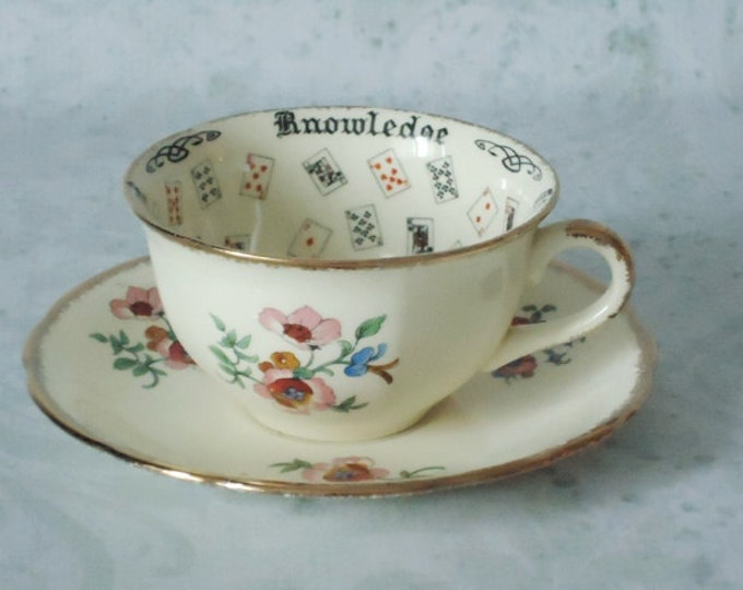 Fortune Telling Tea Cups and Saucers Meakin Cup of Knowledge Etsy