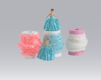 Miniature Gift Trims, Package Decorations, Mini Tinsel Thread, 1:12 scale Trims