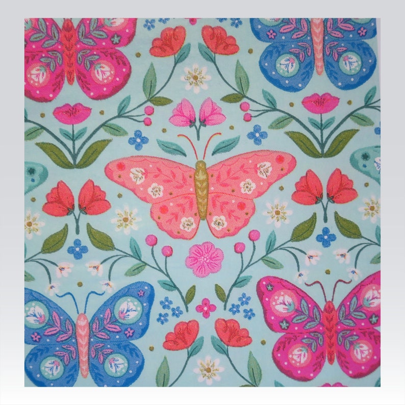 Garden Party Banquet Napkins, Colorful Butterfly Decoupage Paper Napkins, Bakery Basket Liner image 2