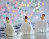 Dollhouse 1 12 Princess Figures, 3 Teeny Tiny 1 inch White Bride or Princess Figurines