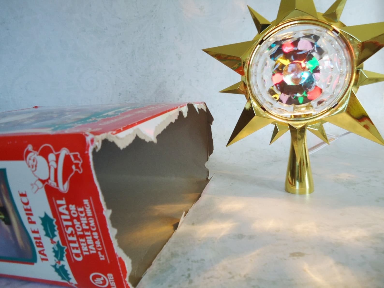 Vintage Bradford Celestial Star Tree Topper Mod Disco Light Etsy