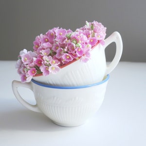 Pair MacBeth Evans Milk Glass Tea Cups, Orphan Teacups, Kitchen Decor image 7